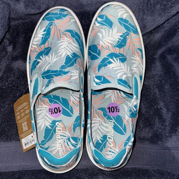 OluKai Lae'Ahi Pa'i Mens Size 10.5 Shoes Swell/Aloha Blue Floral Slip On Sneaker - Picture 8 of 11
